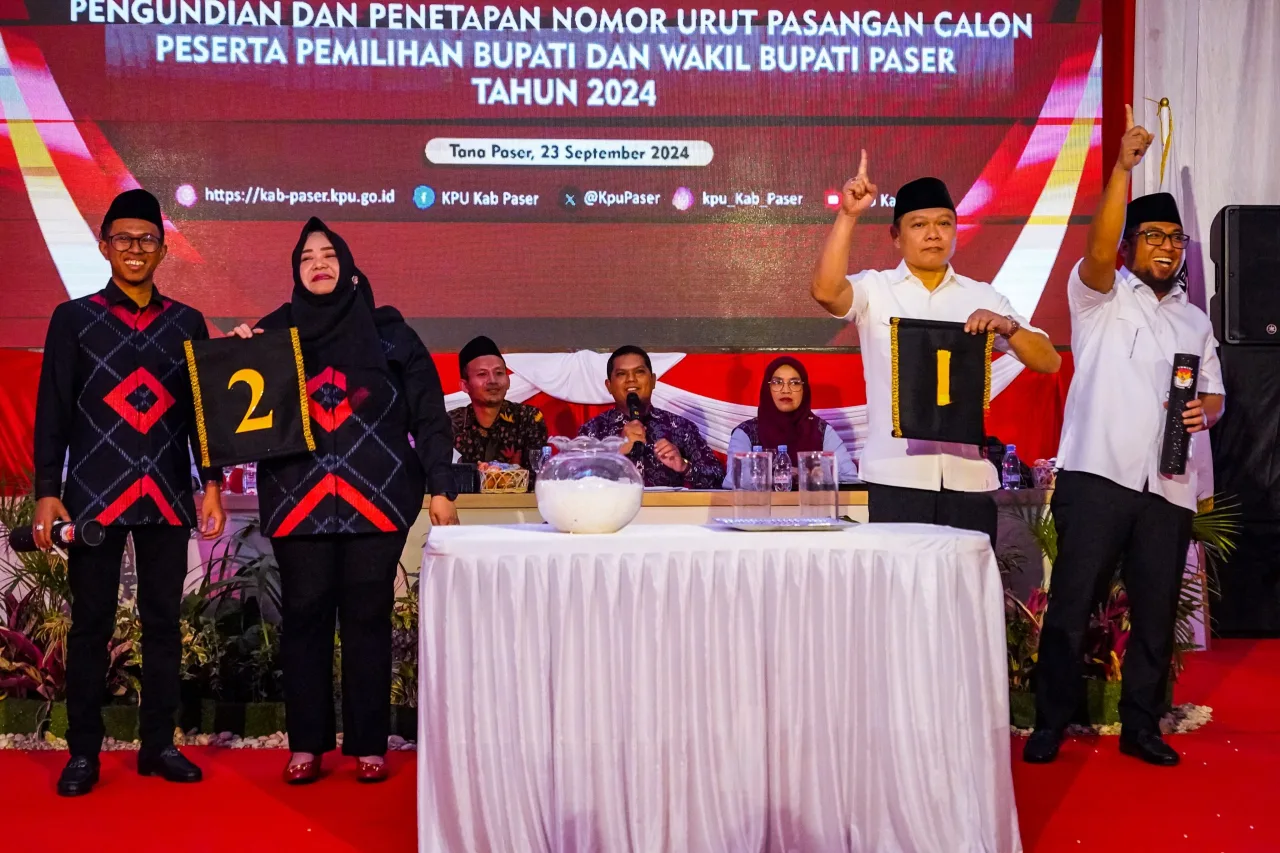 KPU Paser Tetapkan Nomor Urut Calon Bupati-Wakil Bupati