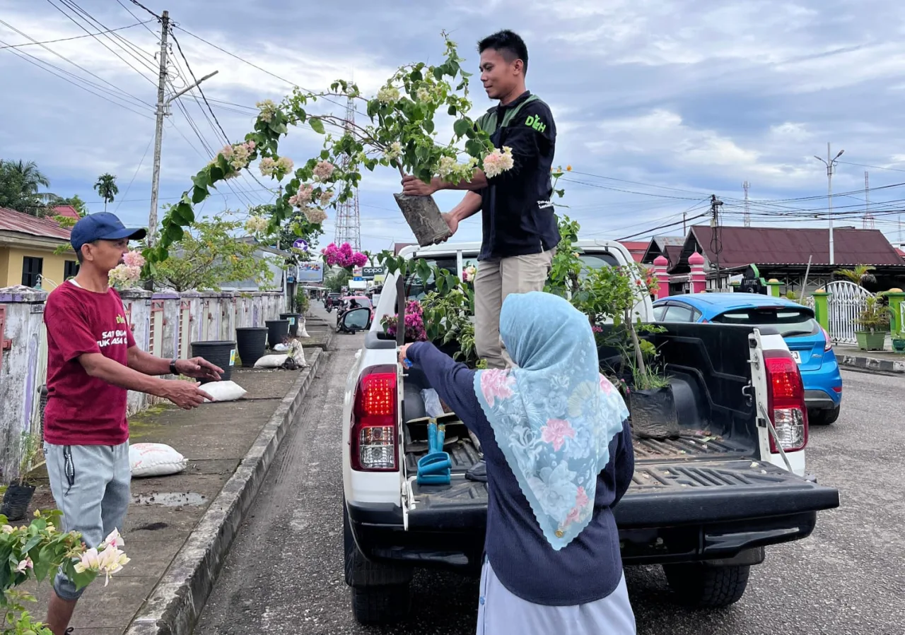 Wujudkan Kota Teduh dan Menawan, DLH Paser Gencar Lakukan Penghijauan