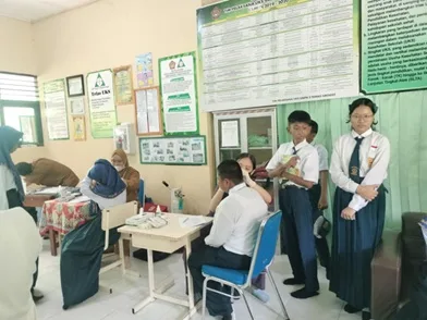 SMP Negeri 2 Tanah Grogot Gelar Penjaringan Kesehatan Bersama Puskesmas Tanah Grogot